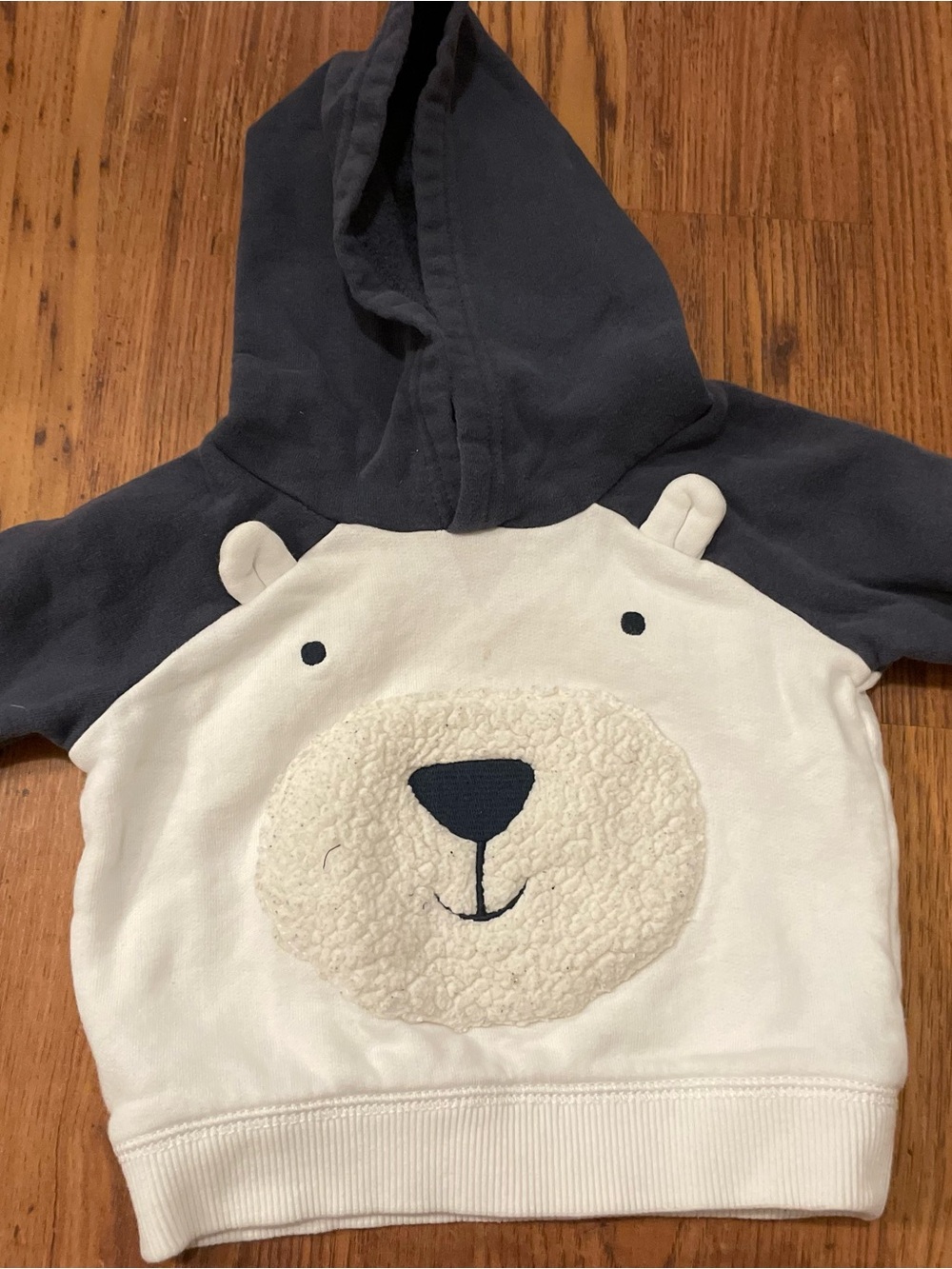 Carter's Navy and White Bear Hooded Pullover